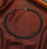 Colier cu zirconiu cubic, choker dama, guler, cristale negre