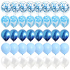 Set de 40 de baloane albastre mixte cu confetti, nunta, ziua de nastere