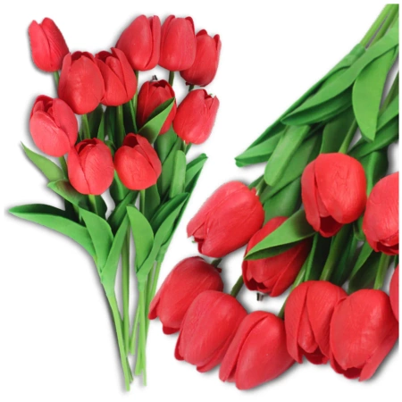 Buchet de lalele roșii artificiale 10 buc flori decorative
