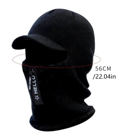 Glugă de iarnă pentru bărbați, căciulă de schi izolată cu fermoar