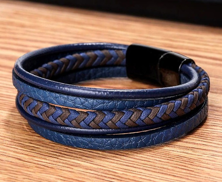 Brățară din piele pentru bărbați punk din oțel inoxidabil