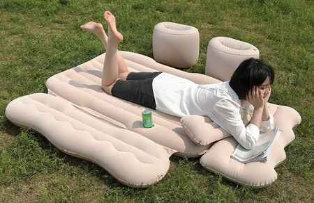 Saltea auto XL, pat auto negru cu pompa, camping