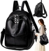 Rucsac elegant din piele A4, spatios, negru