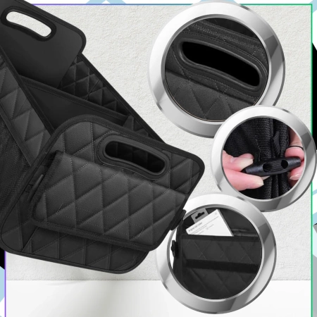 Organizator pliabil pentru portbagaj auto cu buzunare matlasate