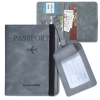 Set de călătorie gri Husă pentru pașaport și portofel de călătorie
