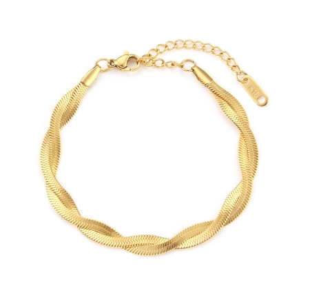 Bratara de sarpe placata cu aur, otel chirurgical auriu