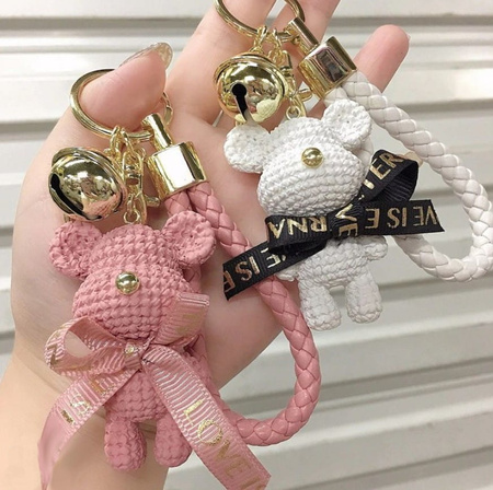 Breloc cu pandantiv ursuleț, roz