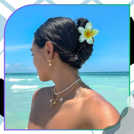 Set de 8 catarame cu clemă pentru falci flori hawaiane