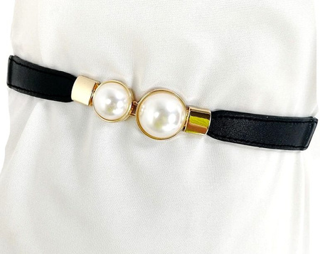 Curea îngustă de damă cu perle pentru o rochie