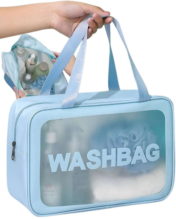 Geantă mare transparentă pentru cosmetice, impermeabilă