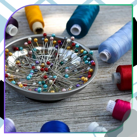 Set de 100 de ace de croitorie cu cap rotund 65mm colorate