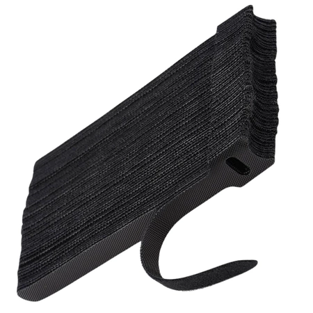 Legatura velcro pentru legarea cablurilor, set de 40, negru, 12x150mm