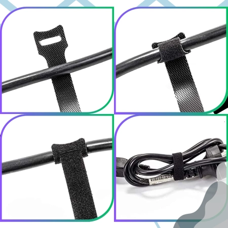 Clemă de cablu cu velcro pentru fixarea firelor, set de 100 bucăți, neagră, 12x150mm