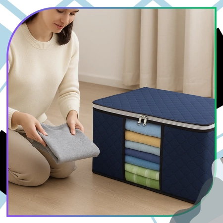 Set organizator 90L cu 3 saci pentru dulapuri, lenjerie de pat, haine, dimensiune mare