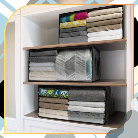 Organizator solid set de 3 genti dulap mari pentru lenjerie de pat haine pături