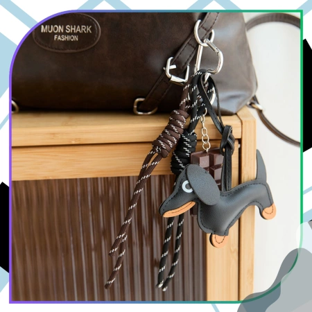 Breloc pentru o pungă de chei, breloc, pandantiv, teckel, tabletă de ciocolată