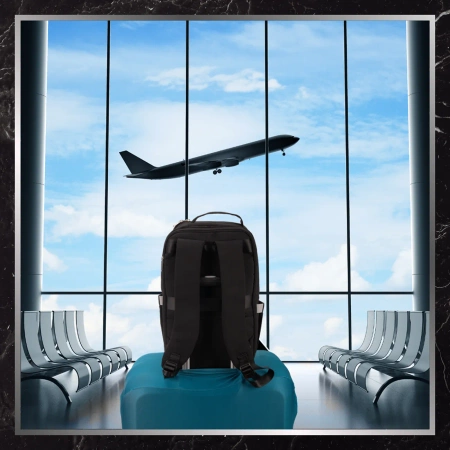 Rucsac negru pentru cabina de bagaje de mana de calatorie cu avionul BAD&BAGS rezistent la apa