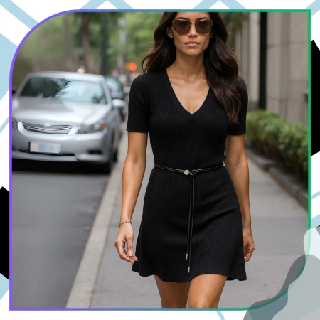 Curea ingusta de dama din piele neagra legata in talie, eleganta