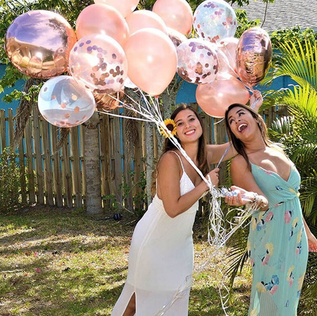 Set de 30 de baloane din aur roz roz cu confetti pentru nunta ziua de nastere