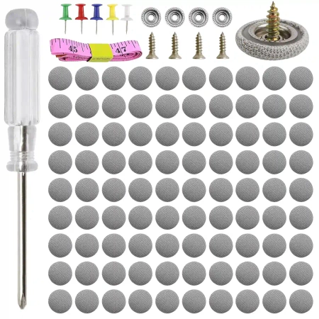 Kit reparații plafon auto, nituri gri, 100 buc.