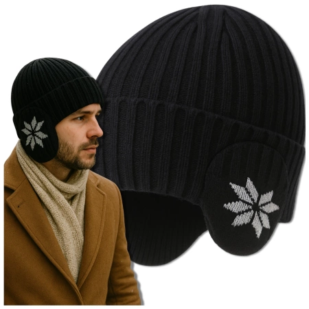 Căciulă neagră, de iarnă, casual, izolată, pentru femei, pentru bărbați, călduroasă