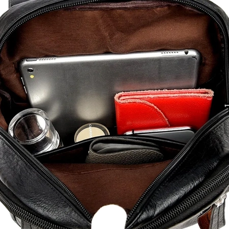 Rucsac urban elegant, negru, din piele ecologică