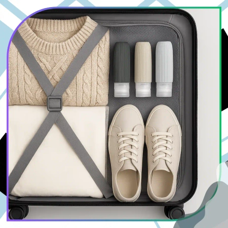 Set de 4 sticle de călătorie reutilizabile de 90 ml, gri.