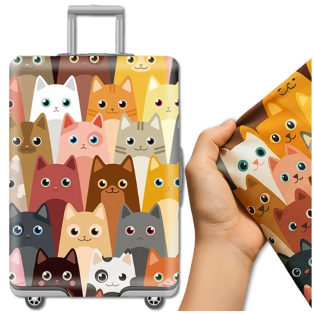 Husă de protecție elastică pentru valiză, bagaj de călătorie cu pisici