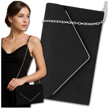 Geantă de umăr elegantă de seară pentru femei, din piele întoarsă neagră