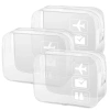 Set organizator transparent pentru geanta cosmetica valiza 3 piese alb
