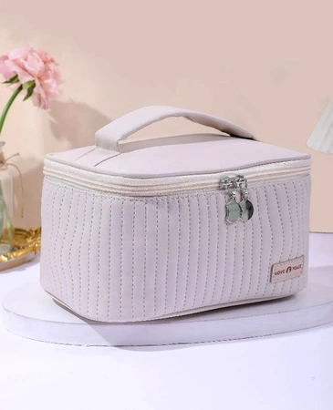 Organizator elegant patrat pentru geanta cosmetica din piele ecologica