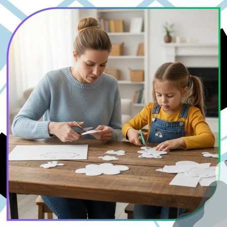 Set de 10 foi decorative din fetru alb 30x30cm