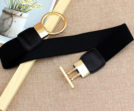 Cureaua de dama neagra pentru o rochie Elastic gold