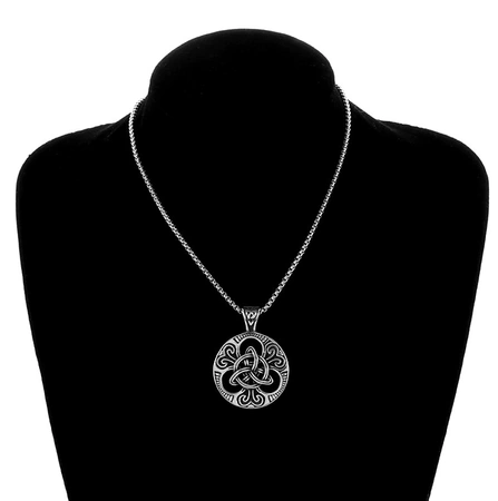 Colier barbatesc, otel chirurgical, Viking, amuleta nordica din argint