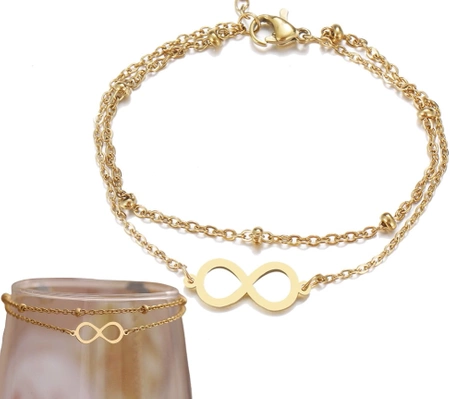 Bratara Infinity, otel chirurgical auriu, cifra opt