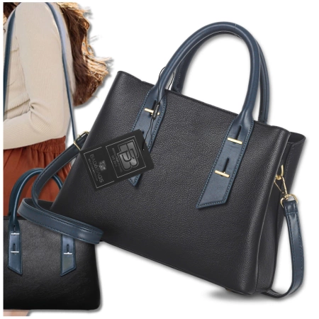 BAD&BAGS geanta de dama din piele neagra shopper clasica