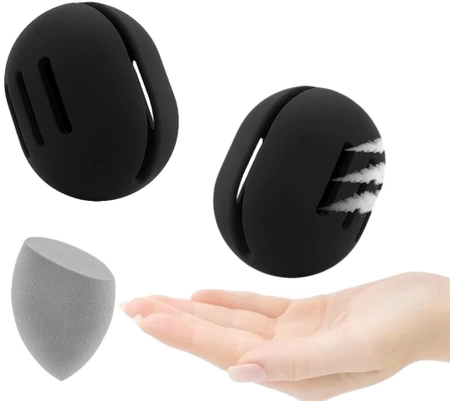 Burete gri lacrima pentru machiaj, blender + cutie