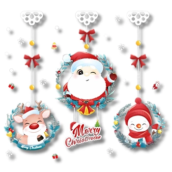 Un set de autocolante pentru ferestre de Crăciun cu personaje colorate