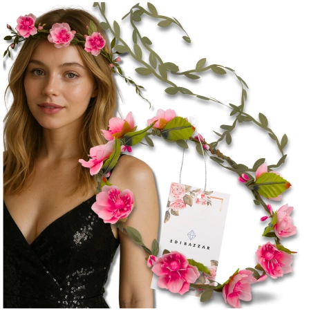 Bandita Coroana Roz Flori Trandafiri Stil Boho