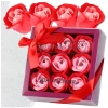 Trandafiri decorativi parfumati de sapun 9 buc. set cadou roșu