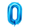 Set 12 baloane albastre cu confetti, ziua de nastere numarul 0