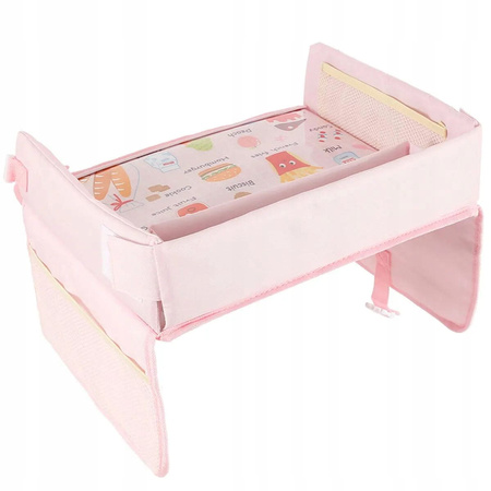 Masa de voiaj auto, pentru copii in scaunul auto, organizator roz
