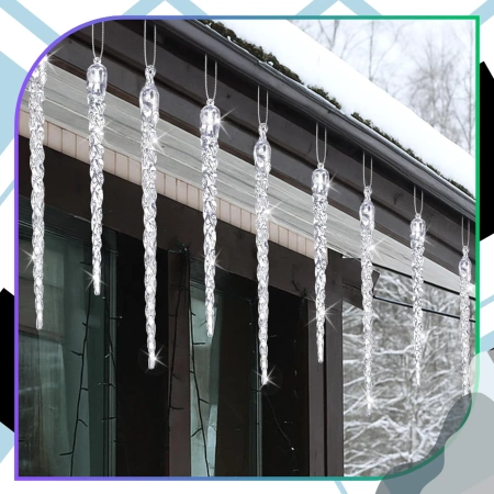 Globuri de Crăciun pandantiv țurțuri 12 buc decorațiuni 15 cm