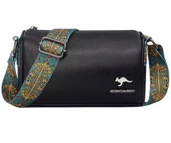 Elegant negru piele geanta de umăr doamnelor postbag