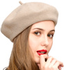 Șapcă beretă de damă cu antenă, bej francez
