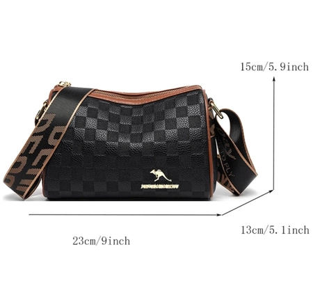 Elegant negru piele femei sac de umăr postbag