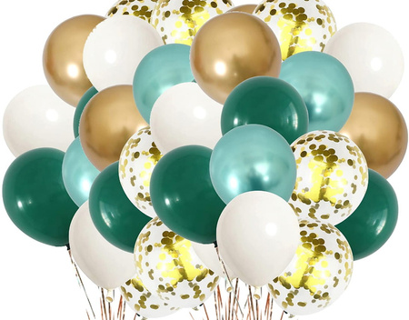 Set de 60 de baloane verzi cu confetti pentru ziua nuntii