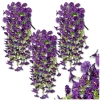 Agățat flori decorative ghirlanda artificială 3 buc mov