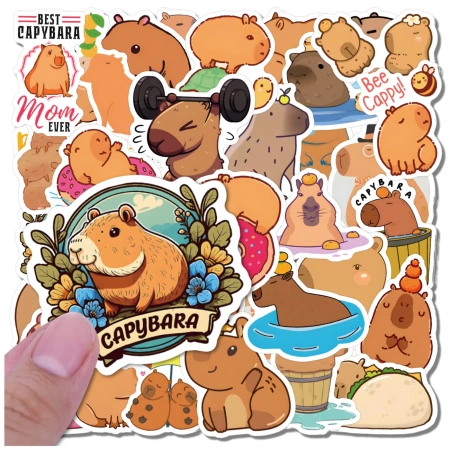 Autocolante capibara 60 buc DIY motivaționale colorate pentru copii