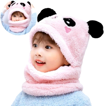 Cute fleece beanie 2in1 cald capota cu urechi pentru copii